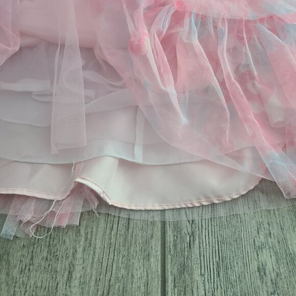 Jona Michelle Girls Pink Sequin Tulle Ruffle Formal Party Dress size 8 - Picture 7 of 11